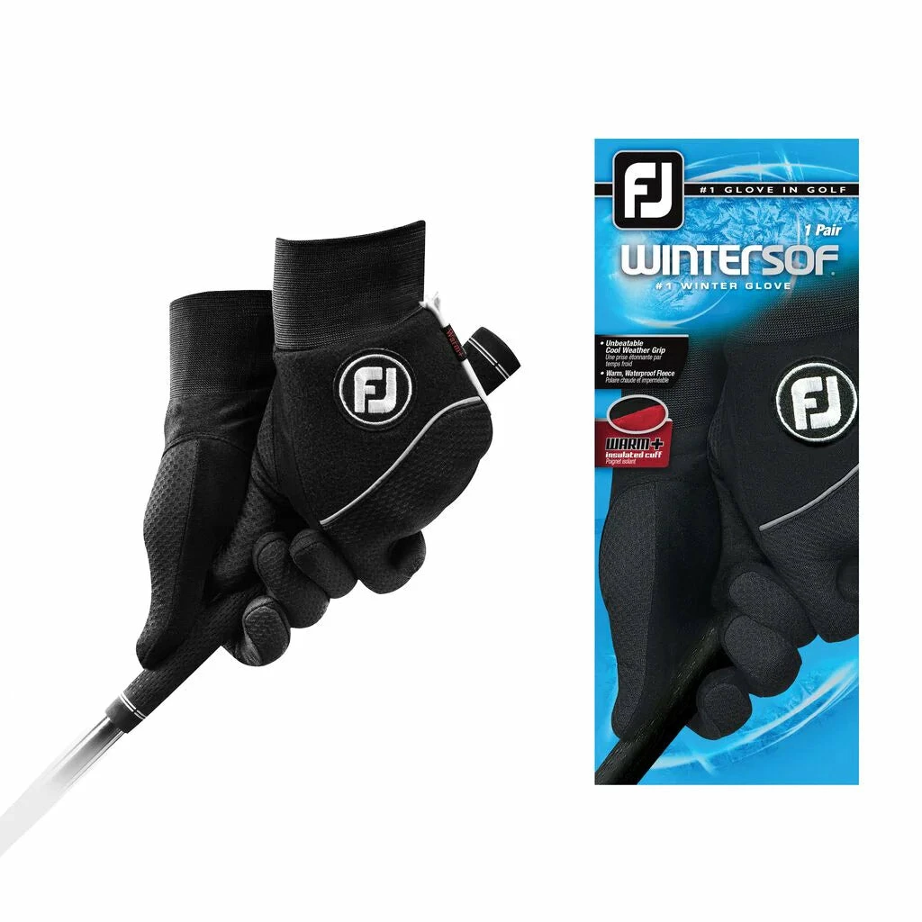 FootJoy WinterSof Black Mens 2 Pack Golf Glove 1 FootJoy WinterSof Black Mens 2 Pack Golf Glove