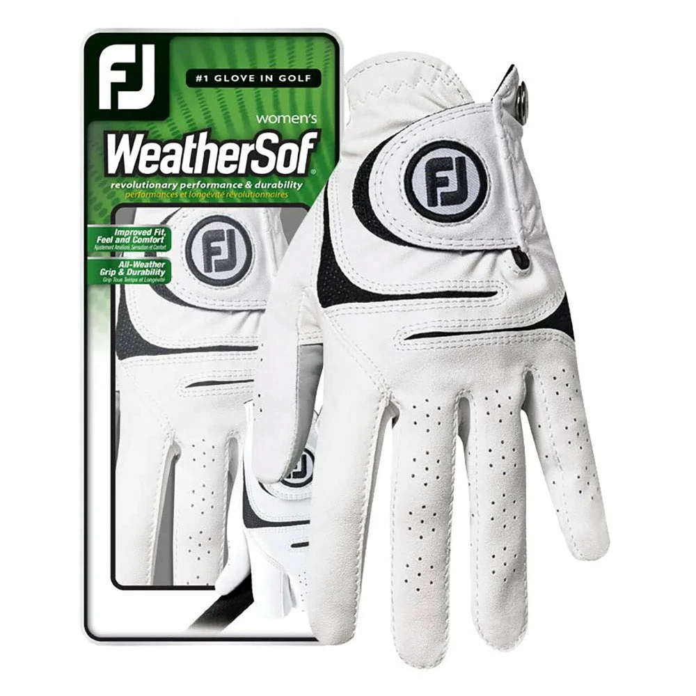 FootJoy WeatherSof White Womens Golf Glove 1 FootJoy WeatherSof White Womens Golf Glove